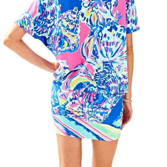 Lilly Pulitzer Lowe Dress Coastal Retreat Blue Pink Yellow White Short Mini S - Picture 9 of 16